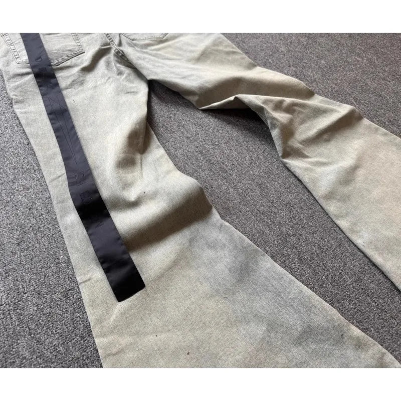Washed Blue Zipper Pocket Fit Slim Jeans