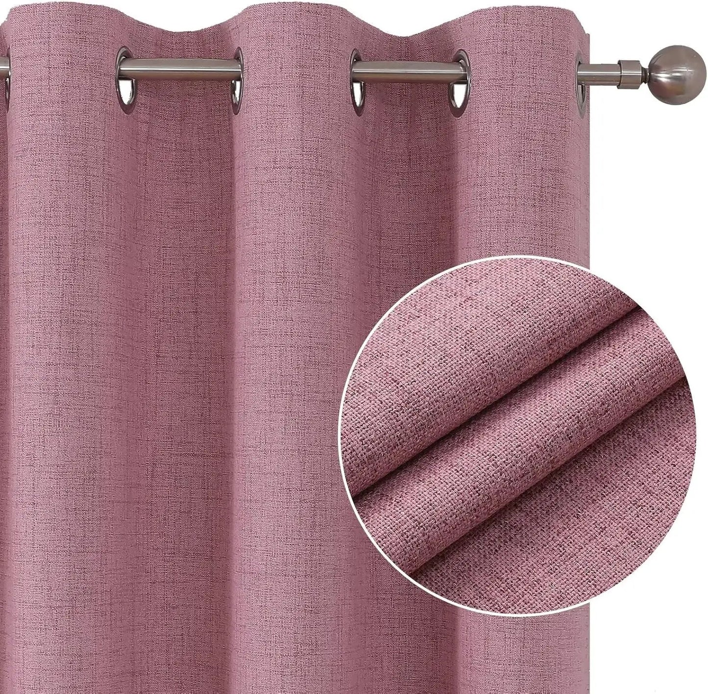 Blackout Room Darkening Curtains Textured Thermal Privacy