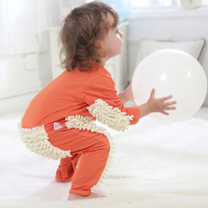 Girls Cleaning Mop Long Sleeve Crawling Jumpsuit