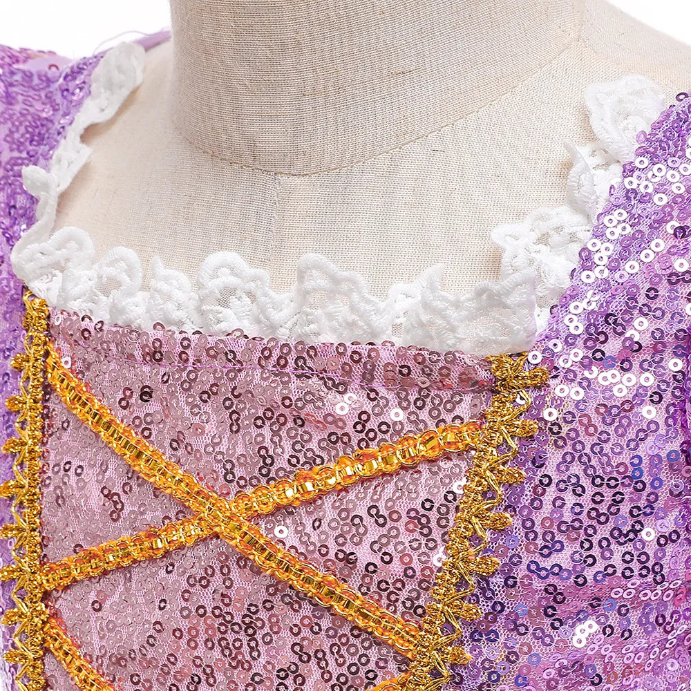 Disney Glowing Rapunzel Costume Girl LED Princess Gown