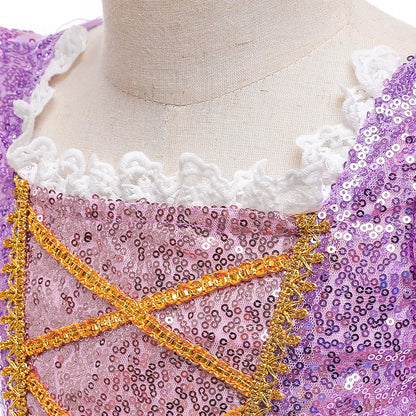 Disney Glowing Rapunzel Costume Girl LED Princess Gown