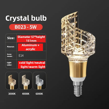 Acrylic Crystal LED Bulb Chandelier Fairy Lamp