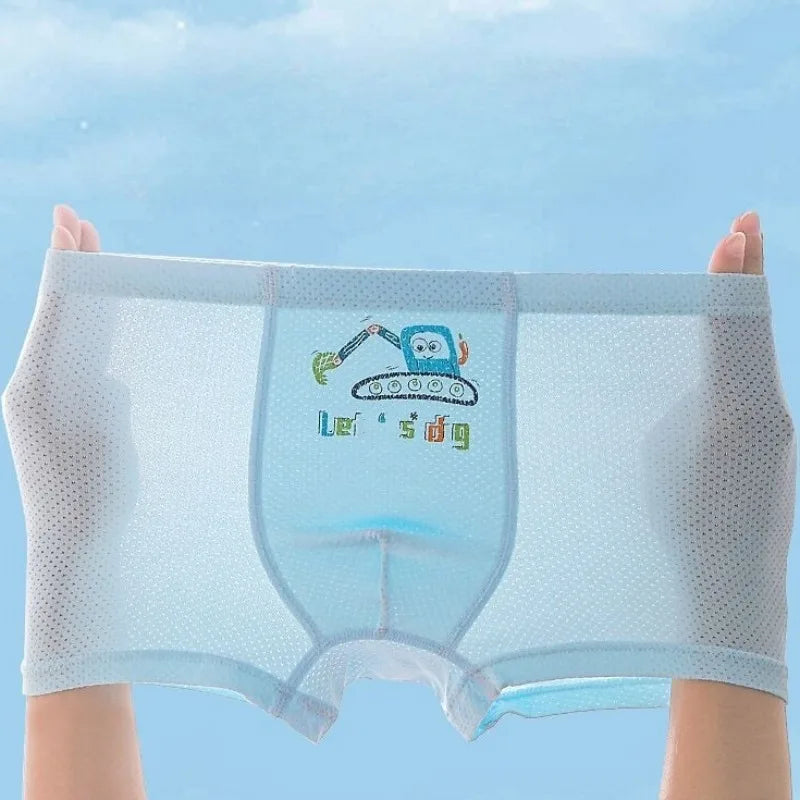 4PCS Boys Mesh Breathable Comfort  Antibacterial Underwear