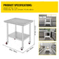 Stainless Steel Commercial Work Table Caster Wheels