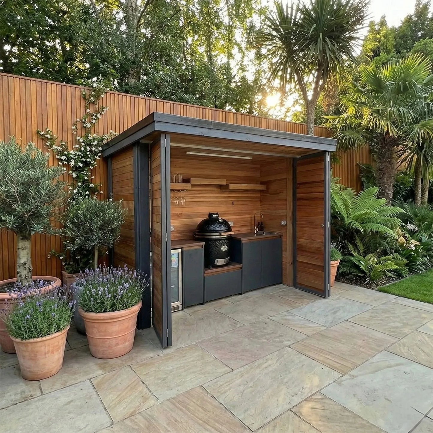 Outdoor Kitchen Pods BBQ Cooking Cabin with Electrical