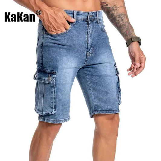Men's Multi Pocket Micro Elastic Casual Jeans