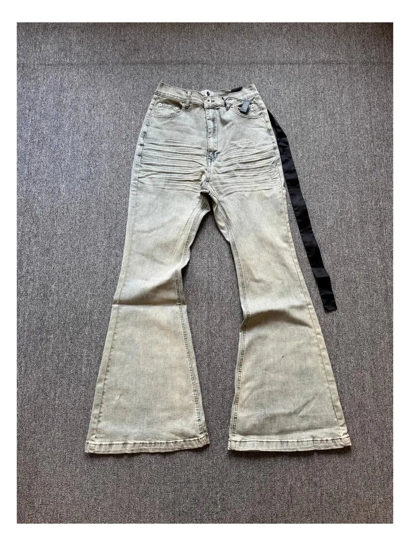 Washed Blue Zipper Pocket Fit Slim Jeans