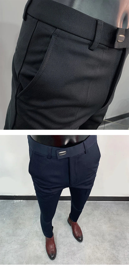Men Stretch Slim Formal Casual Pants Fashion