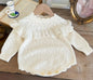 Baby Girls Knitted Bodysuit Long Sleeve Ruffled
