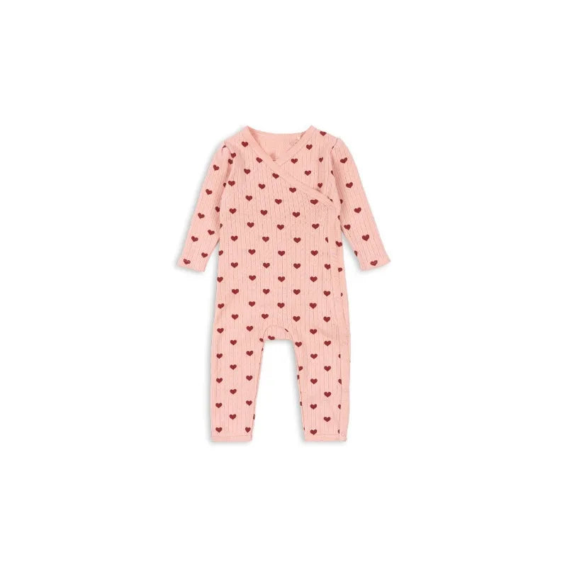 Cute Cartoon Stripe Print V-neck Long Sleeve