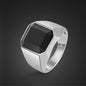 Sterling Silver Men Black Onyx Square Ring