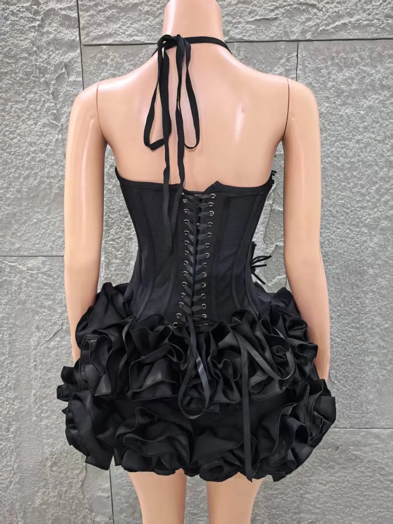 2 Pcs Women Sexy Strapless Dress Nightclub Party Wear