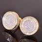Men/Women Round Stud Earring Cubic Zirconia Fashion