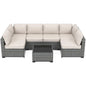 7-Piece Rattan Wicker Sectional Modular Sofa Set