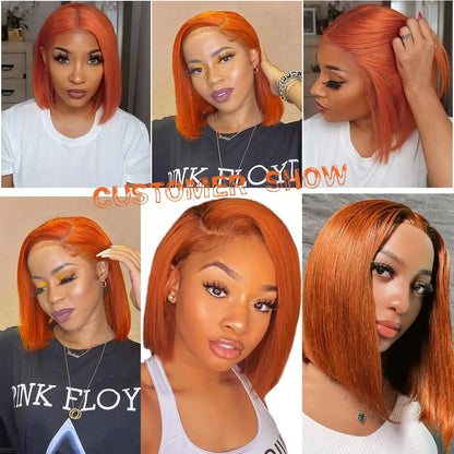 Body Wave Orange Ginger Lace Front Wigs