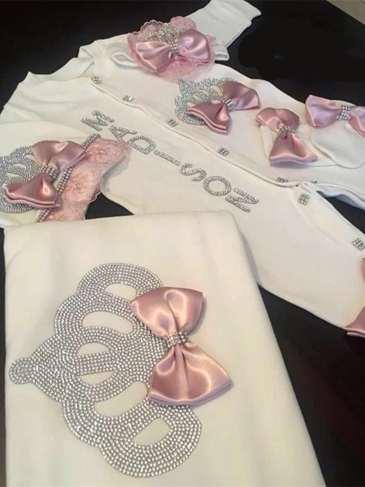 5 Pcs Girl/Boy Hospital Exit Newborn Bling Outfits