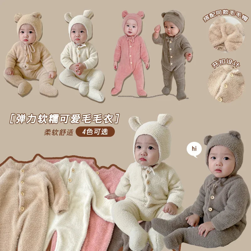 Baby Boy's/Girl's Jumpsuit Mink Velvet Cute Bear