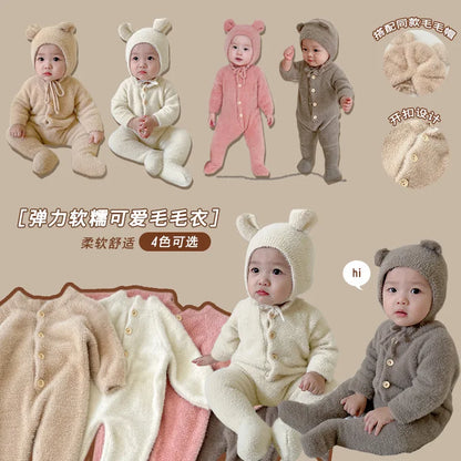 Baby Boy's/Girl's Jumpsuit Mink Velvet Cute Bear