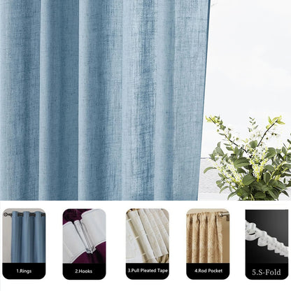 Custom Made Sheer Curtain Faux Linen Tulle