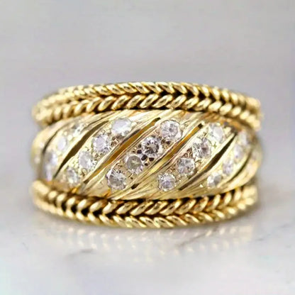 Bright Gold Color AA Cubic Zirconia Luxury