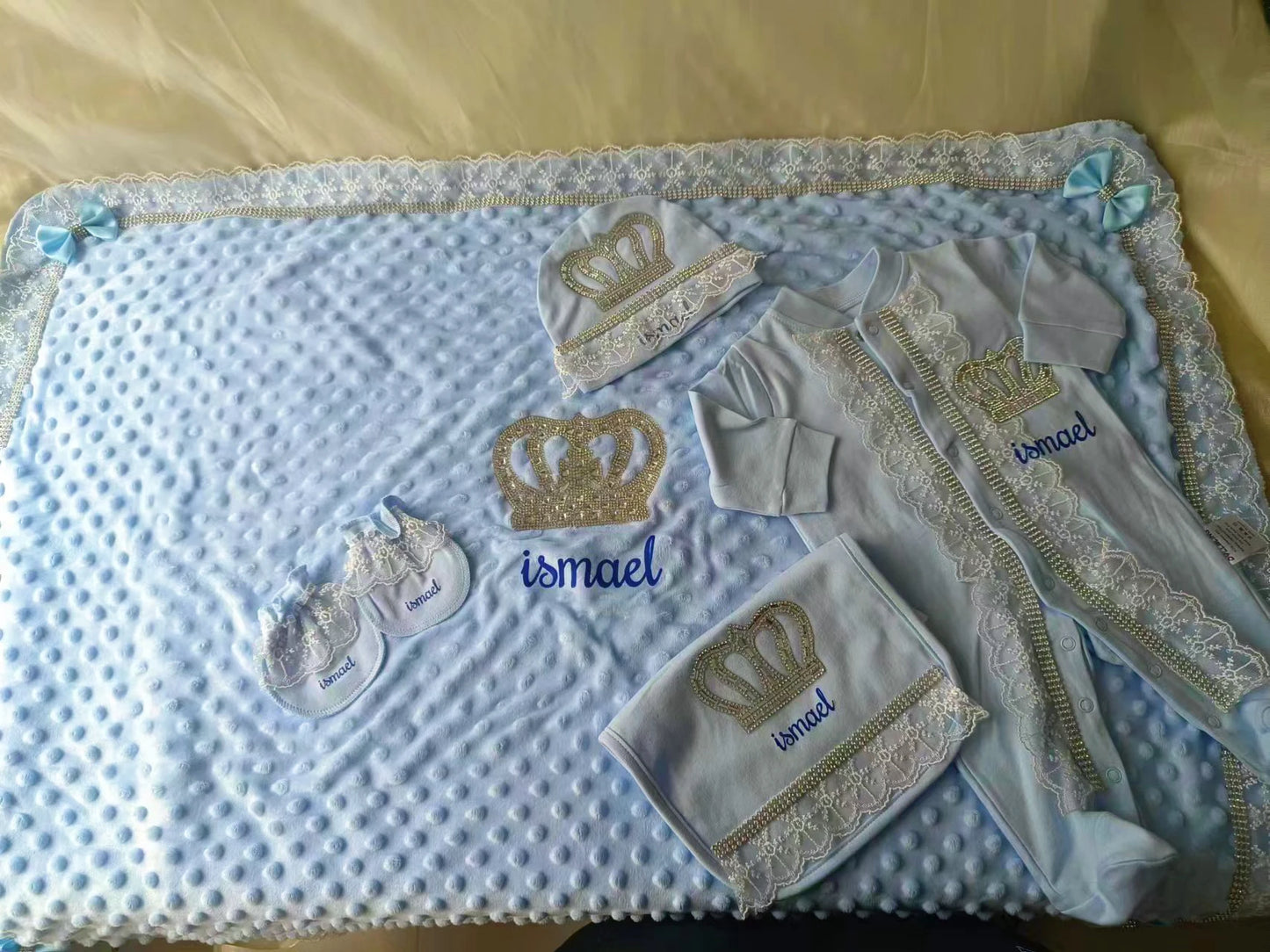 5pcs Handmade Personalized Baby Newborn Jewels Crown Set