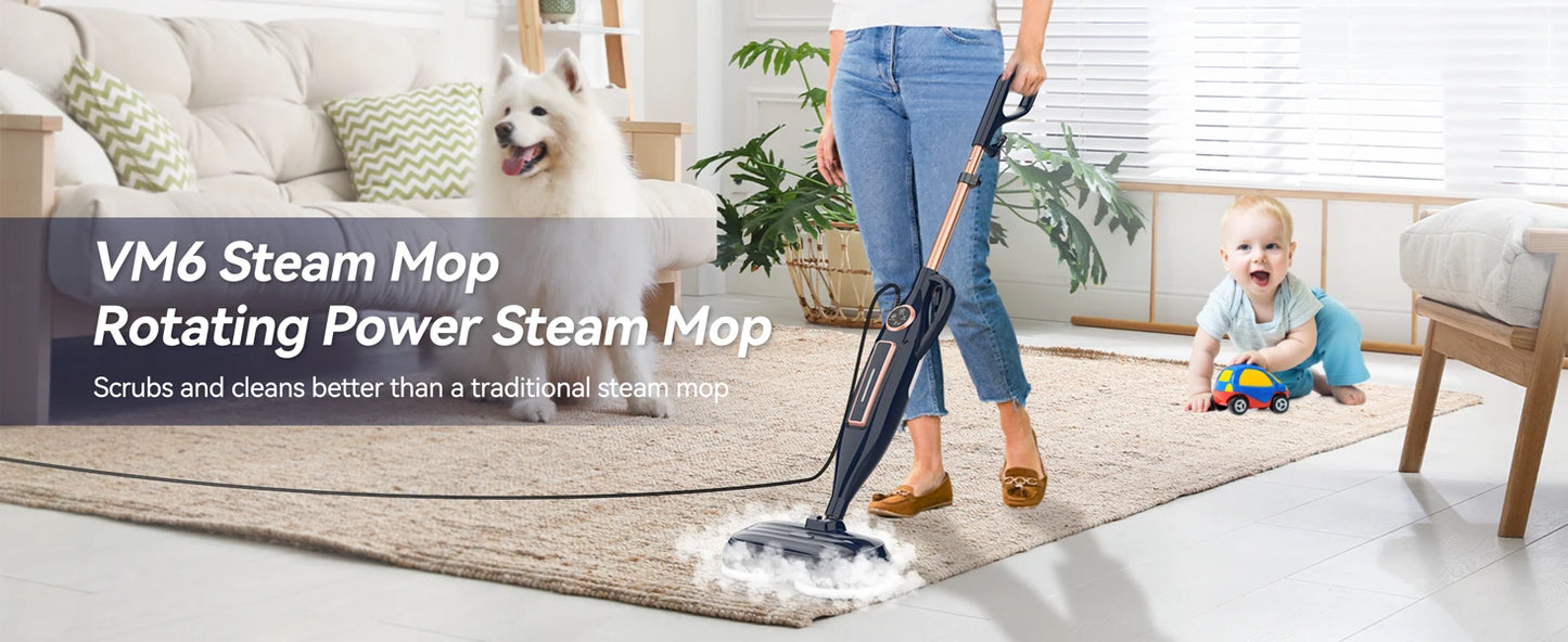 Steam Mop Cleaner with Rotating Mop Pad