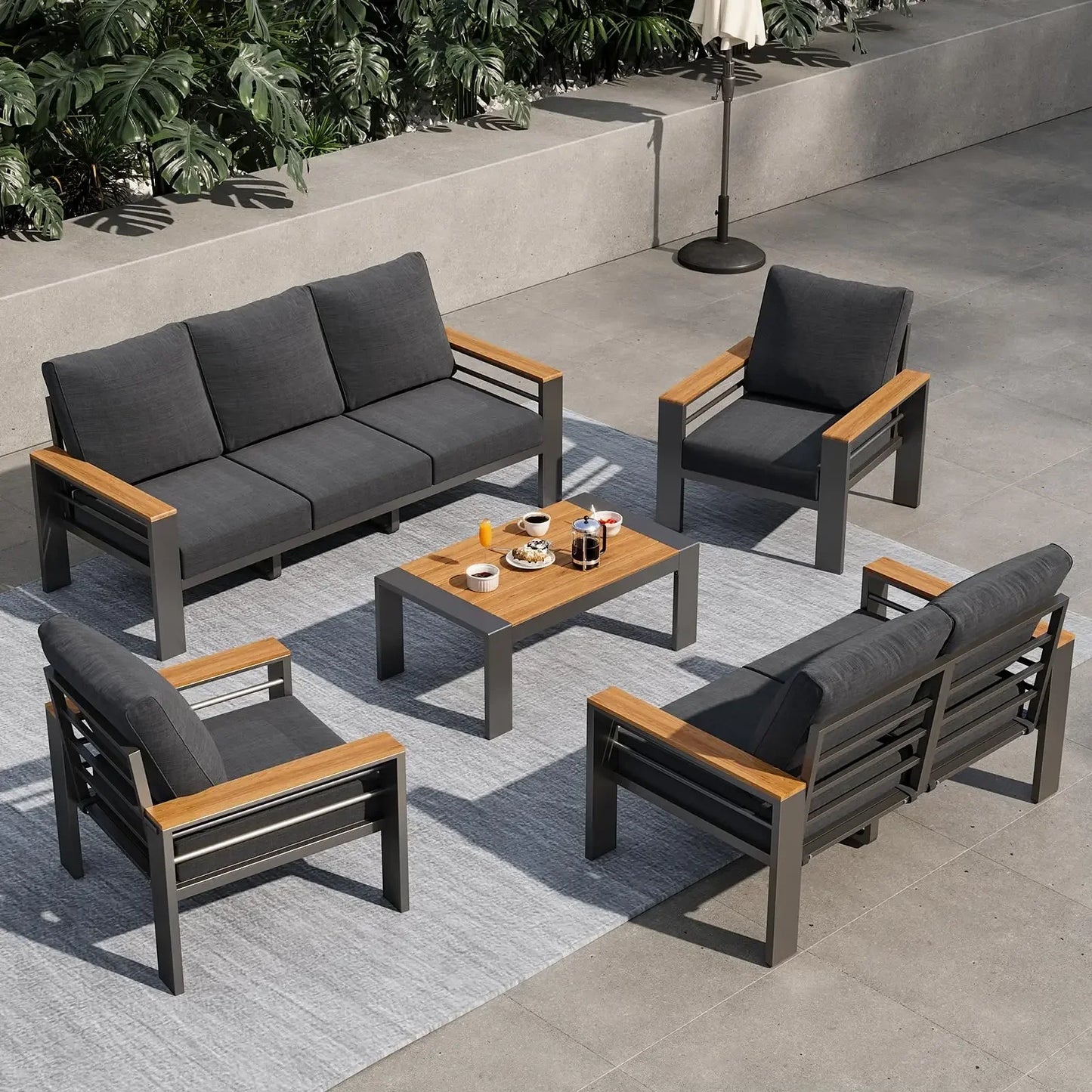 Outdoor Sectional with Coffee Table, Patio Sets