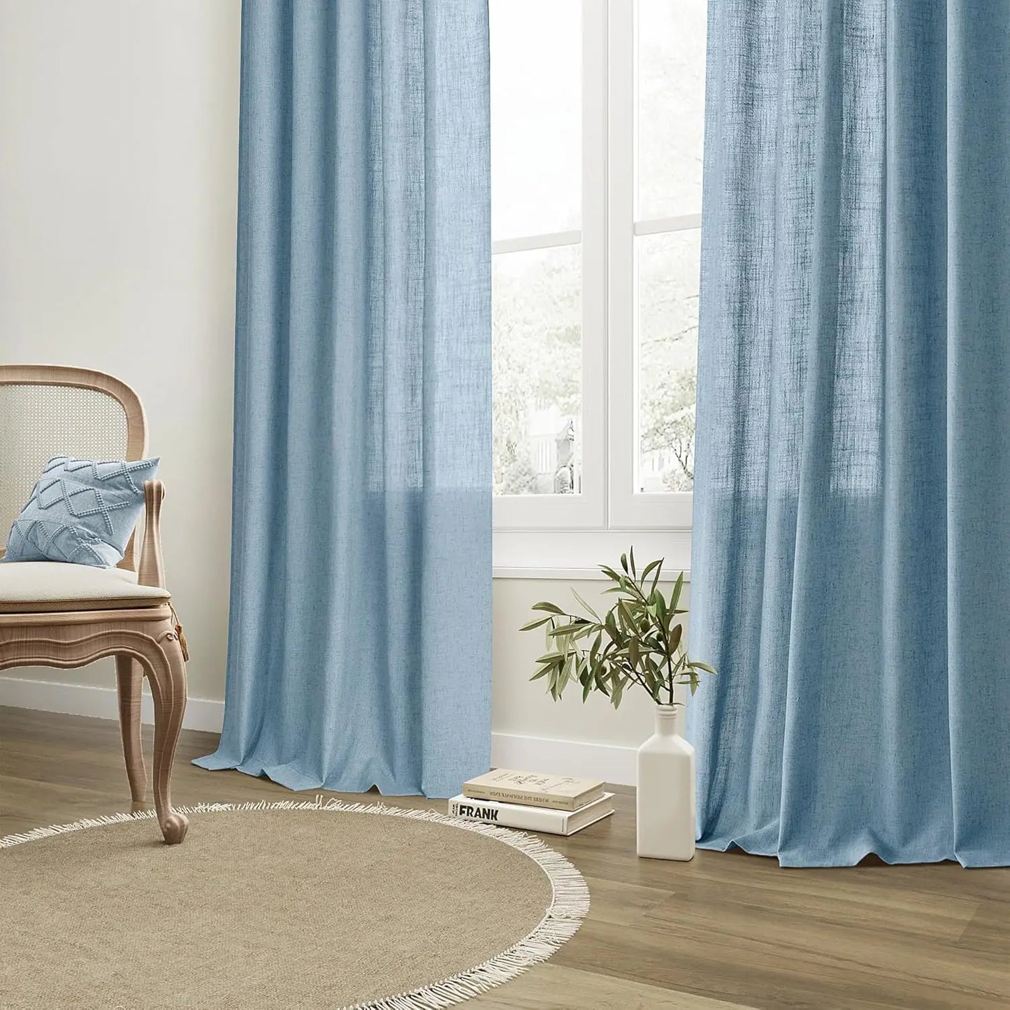 Custom Made Sheer Curtain Faux Linen Tulle