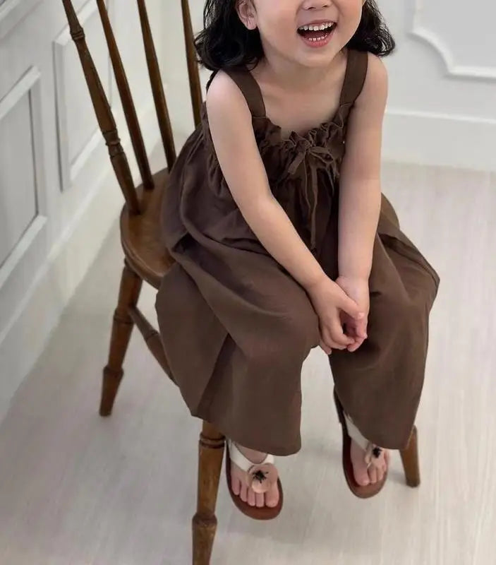 Girl Sleeveless Princess Casual Jumpsuits