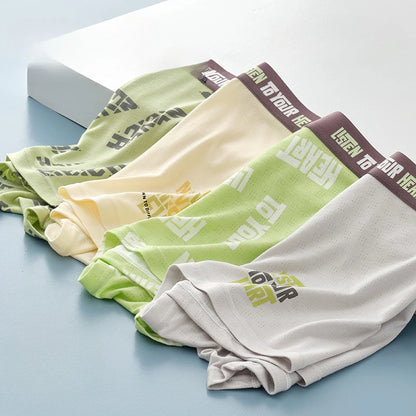 4PCS Teen Boys Mesh Breathable Young Children Underwear