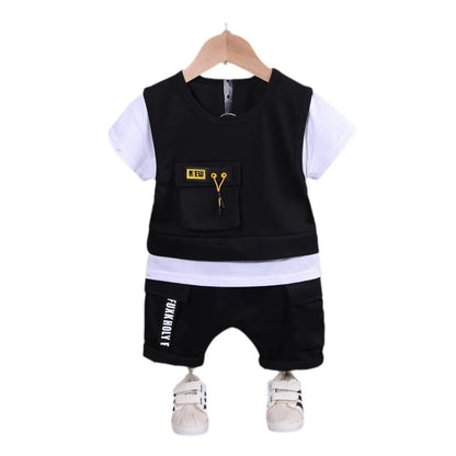 2 Pcs Baby Boys/Girls ClothesbShort Sleeve Cotton