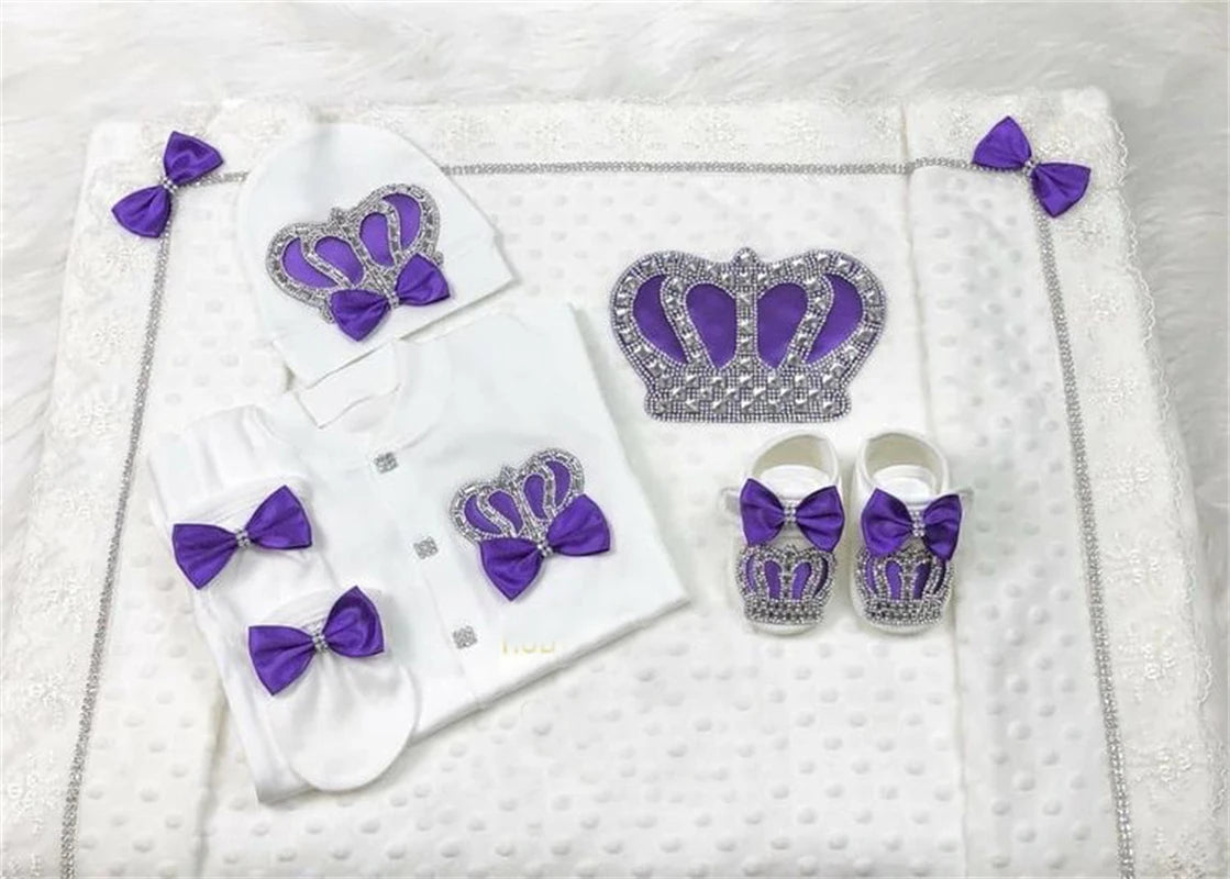 5 Pcs Girl/Boy Hospital Exit Newborn Bling Outfits
