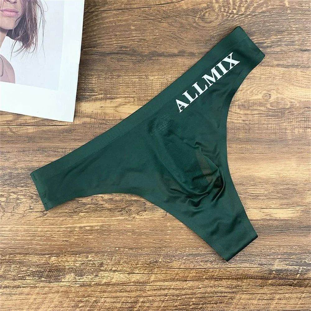 3pcs Sexy Thong Silk Bulge Pouch G-string
