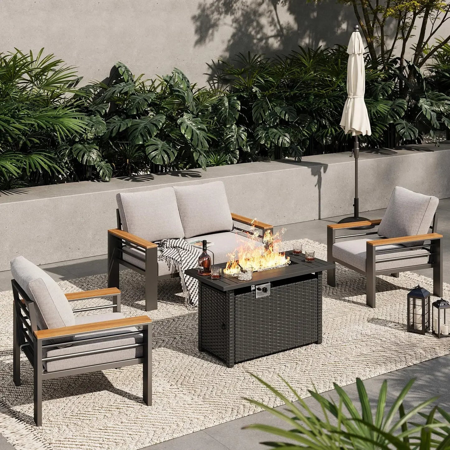 Outdoor Sectional with Coffee Table, Patio Sets