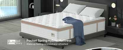 Full/King/Queen Size Mattress, Luxury Hybrid, Gel Memory Foam