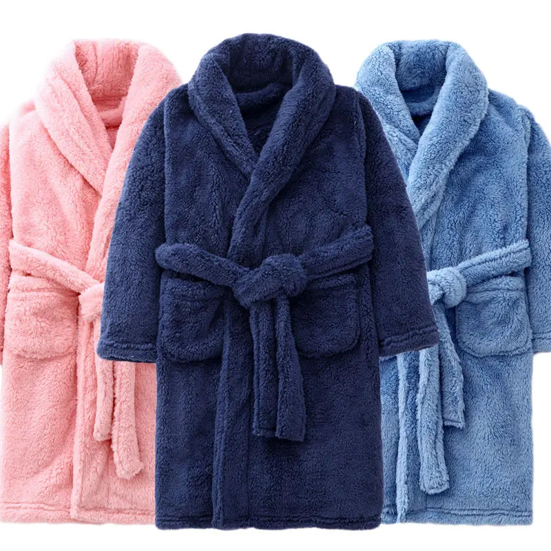 Boys/Girls Warm Fleece Flannel Bath Robes