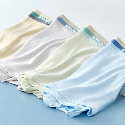 4PCS Teen Boys Mesh Breathable Young Children Underwear