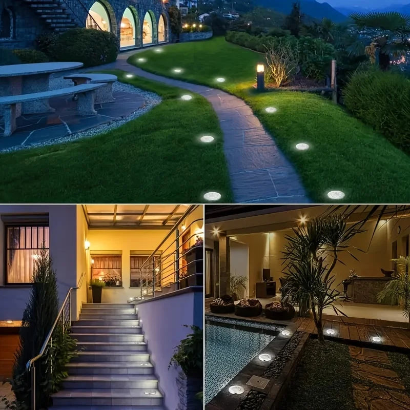 8 Pcs Solar Power Garden Deck Light Spotlight
