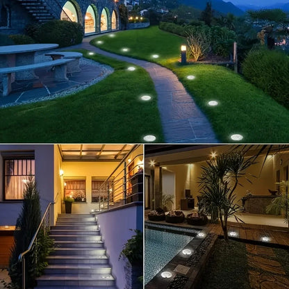 8 Pcs Solar Power Garden Deck Light Spotlight