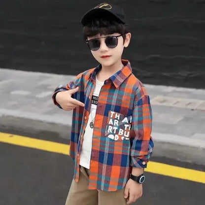 Boys' Long Sleeve Checkered Shirt for Toddler