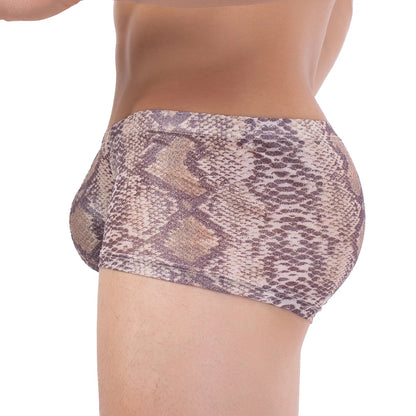 Men's Snake Skin Boxer Briefs Bulge Shorts