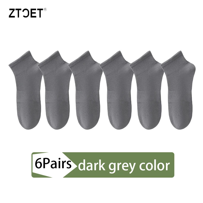 6Pairs Men Cotton Mesh Socks