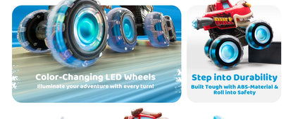 3 Pack Monster Truck Motion Activated Light-Up Cars