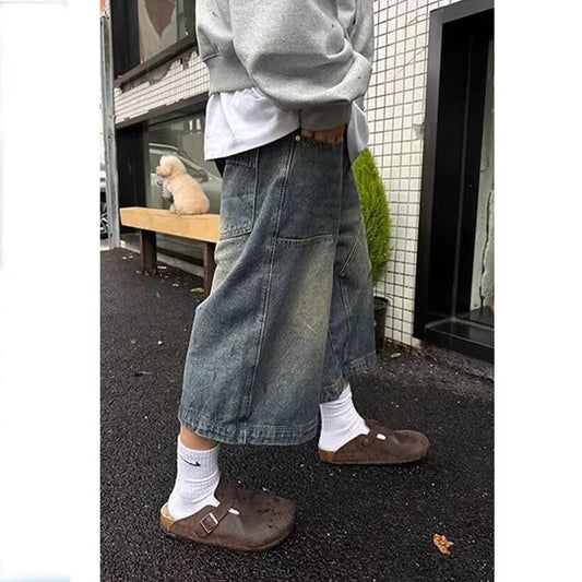 Men's Loose Straight Wide Leg Vintage Casual