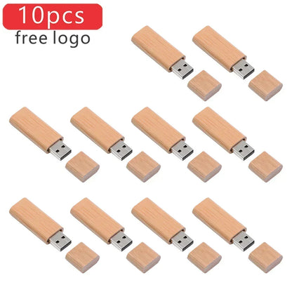 10PCS Wooden USB Flash Drive Memory Stick