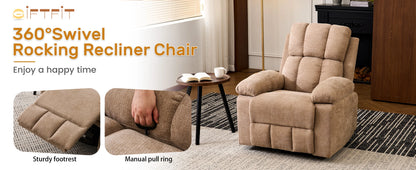 Rocking Recliner Chair, Modern Glider Recliner