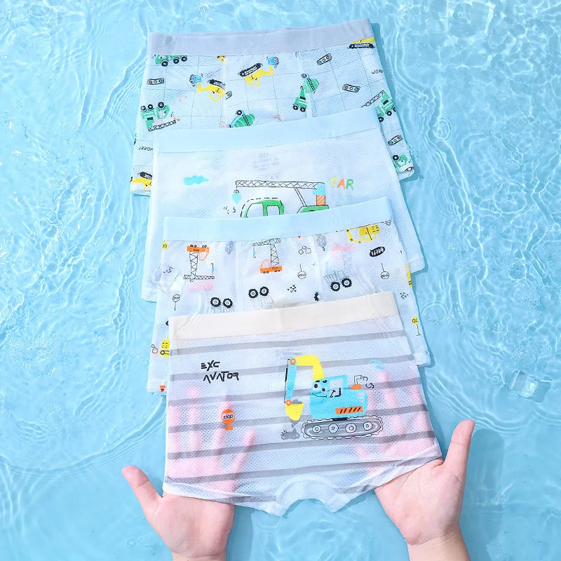 4PCS Boys Underwear Cartoon Print Knickers