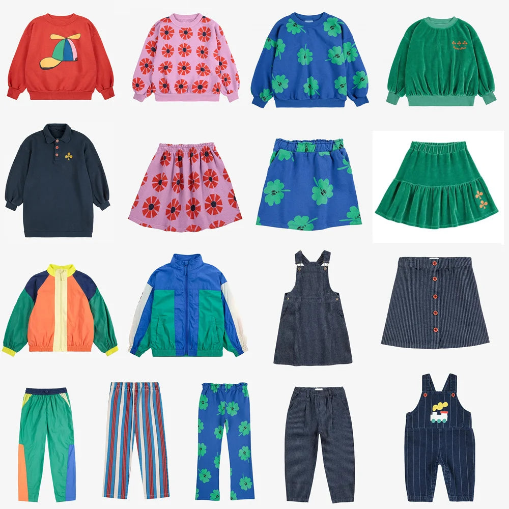 Kids Sweatershirt Girls Dress Skirts Boy Outwear Set
