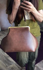 VINTAGE Artificial Leather Bag Large Clutch Handbag