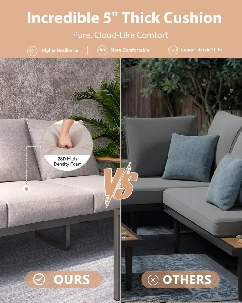 Outdoor Sectional with Coffee Table, Patio Sets